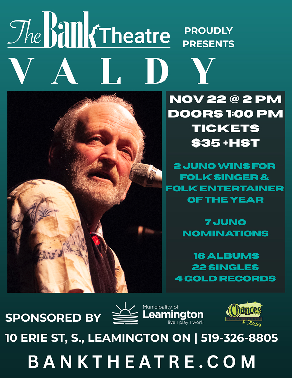 Valdy at the Bank Theatre